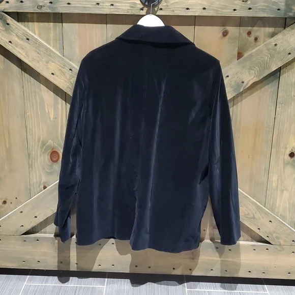 BLACK EMANUEL UNGARO DOUBLE BREASTED BLAZER VELVET VELOUR SIZE 10 44 - Picture 6 of 9